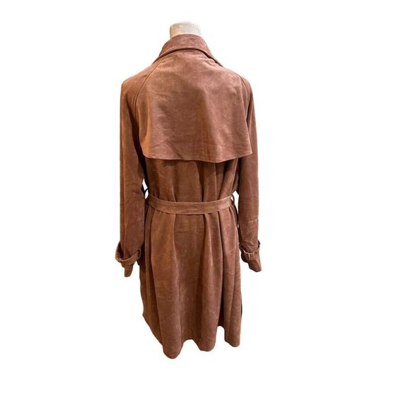 OAT New York Women's Pink Faux Suede Trench Coat Size S Long Sleeve NWT - Picture 5 of 13